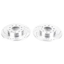 Rear DRILLEDSLOTTED ROTOR PAIR for Dodge Dart image 2