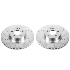 Front DRILLEDSLOTTED ROTOR PAIR for Mercedes-Benz image 2