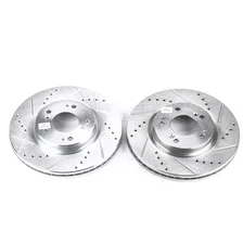 Front DRILLEDSLOTTED ROTOR PAIR for Mitsubishi image 2