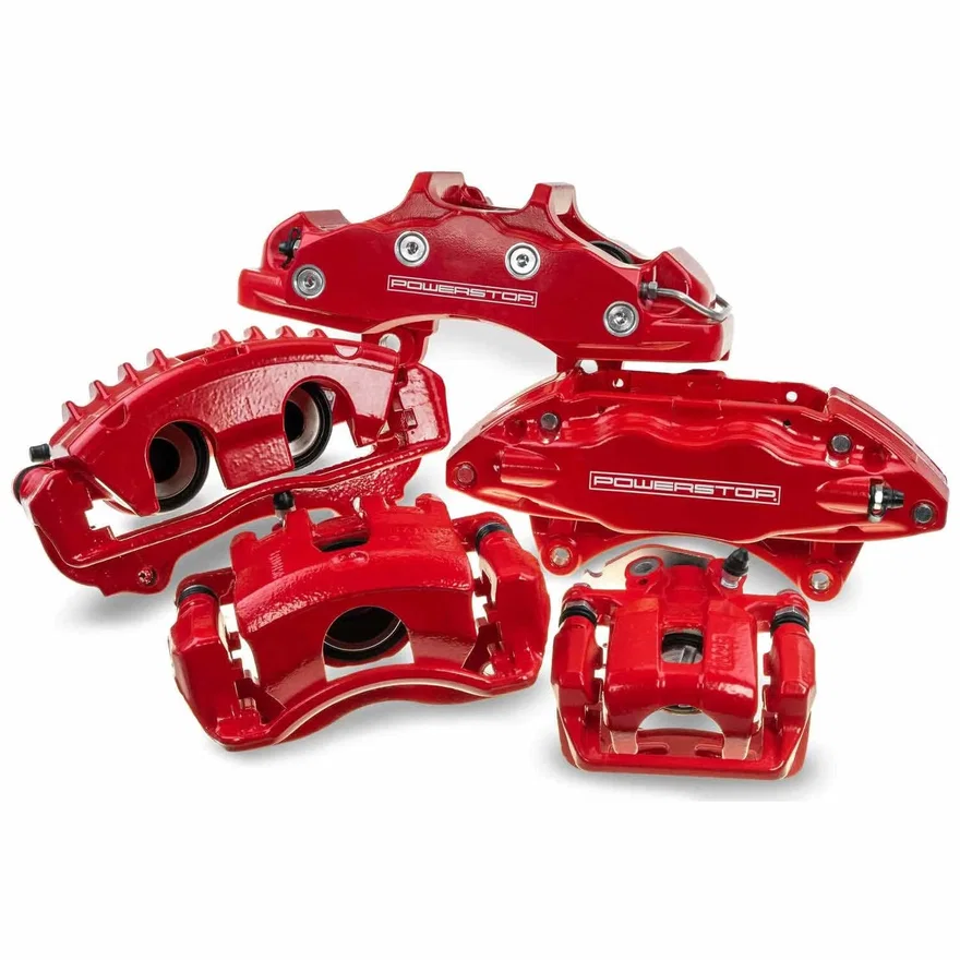 Rear RED CALIPER PAIR W/BRKT