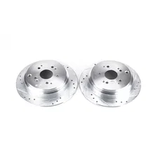 Rear DRILLEDSLOTTED ROTOR PAIR for Honda Odyssey image 2