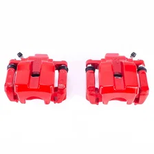 Rear RED CALIPER PAIR W/BRKT image 2