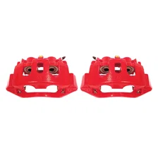 Rear RED CALIPER PAIR W/BRKT image 2