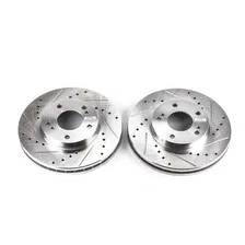 Front DRILLEDSLOTTED ROTOR PAIR for Nissan 300ZX image 2