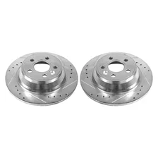 Rear DRILLEDSLOTTED ROTOR PAIR for Volvo S80 image 2