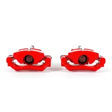 Rear RED CALIPER PAIR W/BRKT for Dodge Dart image 2