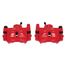 Rear RED CALIPER PAIR W/BRKT image 2