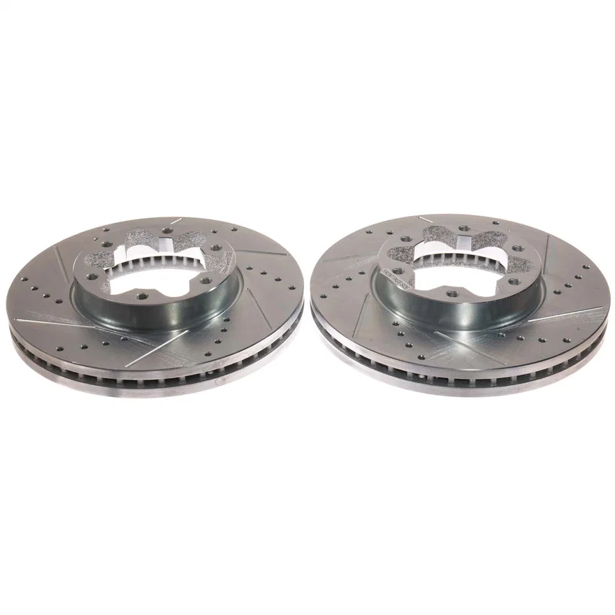 Front DRILLEDSLOTTED ROTOR PAIR for Ford