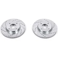 Front DRILLEDSLOTTED ROTOR PAIR for Nissan image 2