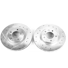 Front DRILLEDSLOTTED ROTOR PAIR for BMW image 2