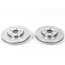 Front DRILLEDSLOTTED ROTOR PAIR for Audi image 2