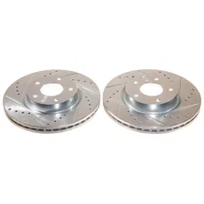 Front DRILLEDSLOTTED ROTOR PAIR for Nissan Altima image 2