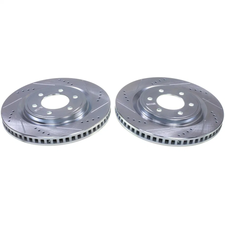 Front DRILLEDSLOTTED ROTOR PAIR for Ford F-150 Lightning