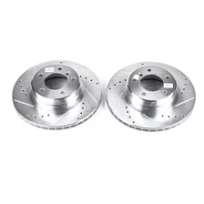 Front DRILLEDSLOTTED ROTOR PAIR for BMW 525i image 2