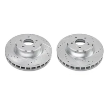 Front DRILLEDSLOTTED ROTOR PAIR for Acura TLX image 1