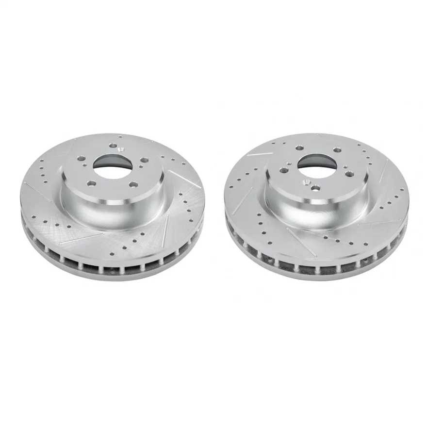 Front DRILLEDSLOTTED ROTOR PAIR for Acura TLX