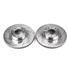 Front DRILLEDSLOTTED ROTOR PAIR for BMW image 2