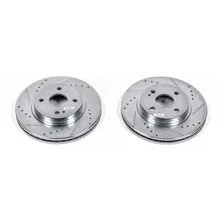 Front DRILLEDSLOTTED ROTOR PAIR for Mazda 2 image 2