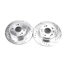 Rear DRILLEDSLOTTED ROTOR PAIR for Acura RL image 2