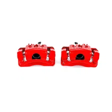 Rear RED CALIPER PAIR W/BRKT image 2