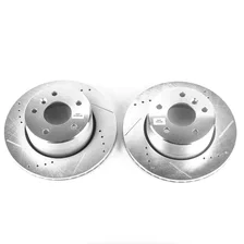Front DRILLEDSLOTTED ROTOR PAIR for Land Rover Discovery image 2