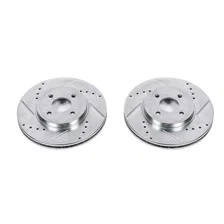 Front DRILLEDSLOTTED ROTOR PAIR for Ford Focus image 2