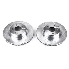 Front DRILLEDSLOTTED ROTOR PAIR for Mercedes-Benz image 2