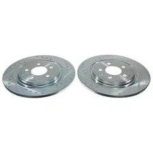 Rear DRILLEDSLOTTED ROTOR PAIR for Ford image 1