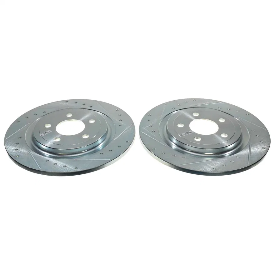 Rear DRILLEDSLOTTED ROTOR PAIR for Ford