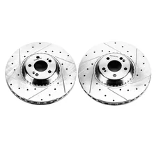 Front DRILLEDSLOTTED ROTOR PAIR for Mercedes-Benz image 2