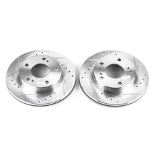 Front DRILLEDSLOTTED ROTOR PAIR for Nissan 240SX image 2