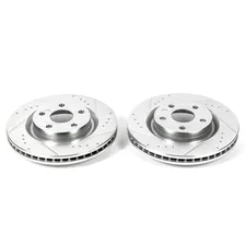 Front DRILLEDSLOTTED ROTOR PAIR for Pontiac G8 image 2