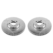 Front DRILLEDSLOTTED ROTOR PAIR for BMW image 2