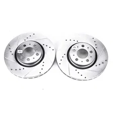 Front DRILLEDSLOTTED ROTOR PAIR for Volvo image 2
