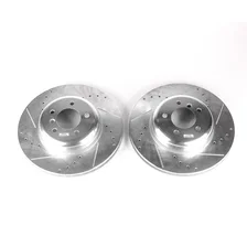 Front DRILLEDSLOTTED ROTOR PAIR for BMW image 2