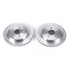 Rear DRILLEDSLOTTED ROTOR PAIR for Cadillac image 2