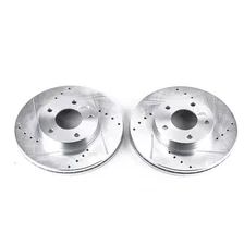 Front DRILLEDSLOTTED ROTOR PAIR for Nissan 300ZX image 2