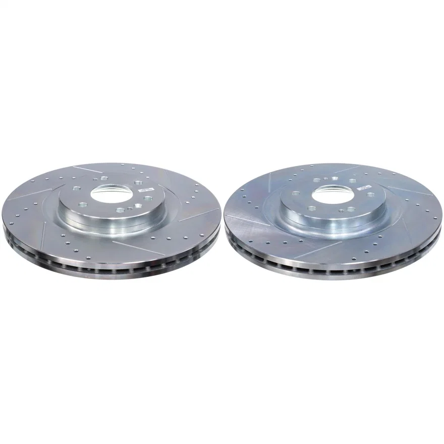 Front DRILLEDSLOTTED ROTOR PAIR for Chevrolet