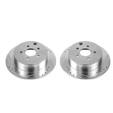 Rear DRILLEDSLOTTED ROTOR PAIR for Subaru image 2