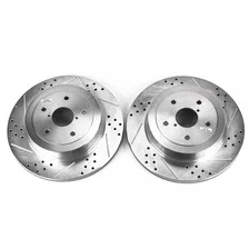 Rear DRILLEDSLOTTED ROTOR PAIR for Subaru Impreza image 2