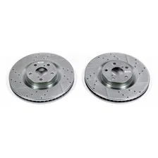 Front DRILLEDSLOTTED ROTOR PAIR for Lexus image 2