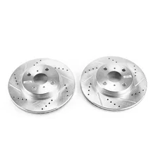 Front DRILLEDSLOTTED ROTOR PAIR for Scion iQ image 2