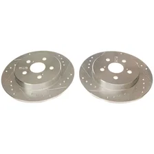 Rear DRILLEDSLOTTED ROTOR PAIR for Toyota Corolla image 2