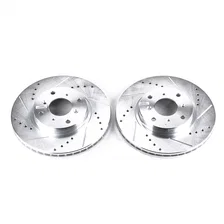 Front DRILLEDSLOTTED ROTOR PAIR for Honda Prelude image 2