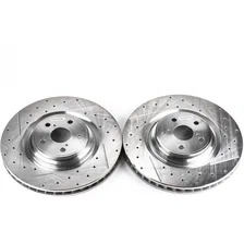 Front DRILLEDSLOTTED ROTOR PAIR for Lexus LS460 image 2