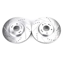 Front DRILLEDSLOTTED ROTOR PAIR for Kia Sedona image 2