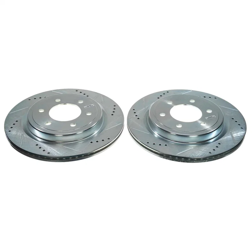 Rear DRILLEDSLOTTED ROTOR PAIR