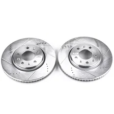 Front DRILLEDSLOTTED ROTOR PAIR for Cadillac image 2