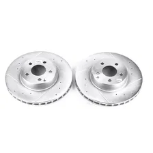 Front DRILLEDSLOTTED ROTOR PAIR for Mercedes-Benz image 2