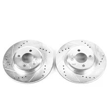 Front DRILLEDSLOTTED ROTOR PAIR for Mini Cooper image 2